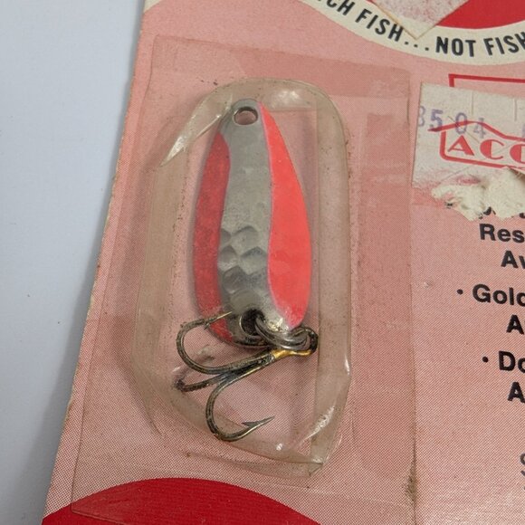 Acme Tackle Company Vintage Wonder Lures Orange Silver S-1350 1/6 oz Made in USA - Picture 2 of 5